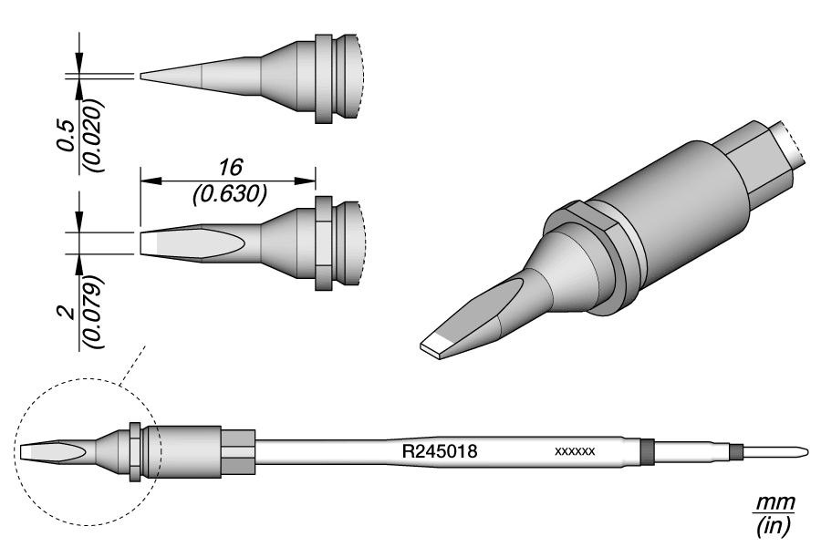 R245018 - Chisel Cartridge 2 x 0.5